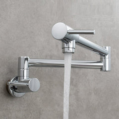 Signature Faucets Kitchen Faucet Chrome Livomo Pot Filler Faucet Wall Mount Double Joint Spout Swing Arm Single Hole Two Handle Kitchen Stove Faucet
