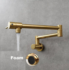 Signature Faucets Kitchen Faucet Livomo Pot Filler Faucet Wall Mount Double Joint Spout Swing Arm Single Hole Two Handle Kitchen Stove Faucet