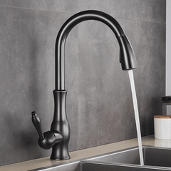 Signature Faucets Kitchen Faucet Victorian Single-Hole Kitchen Faucet With Pull Out Spout