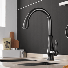Signature Faucets Kitchen Faucet Victorian Single-Hole Kitchen Faucet With Pull Out Spout