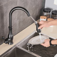 Signature Faucets Kitchen Faucet Victorian Single-Hole Kitchen Faucet With Pull Out Spout