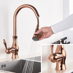 Signature Faucets Kitchen Faucet Victorian Single-Hole Kitchen Faucet With Pull Out Spout